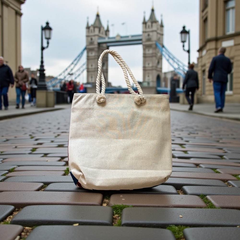Alfa Bags Classic Collection USA London Tote Bag with Bull Dog - Picture 4 of 6
